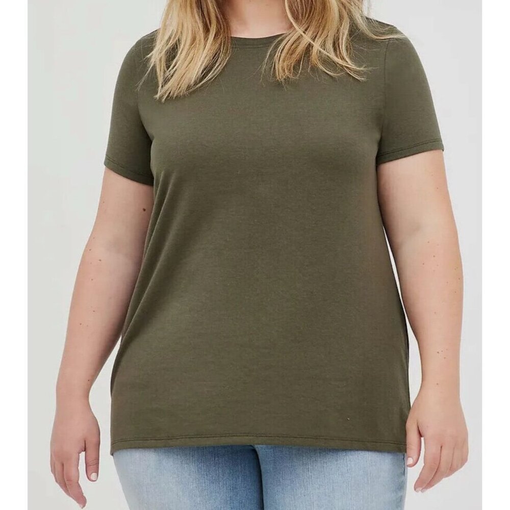 Torrid Size 4xl Olive Green Everyday Signature Jersey Crew Neck Tee